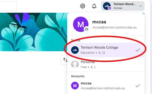 Canva at Tenison Woods College